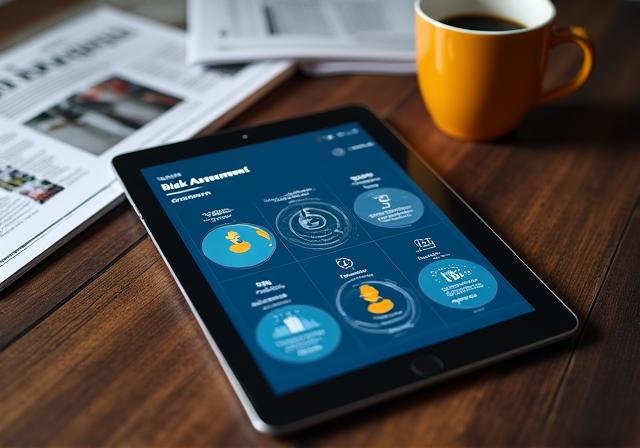 Conceptual image representing financial security and risk assessment charts